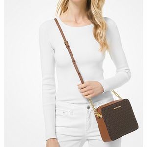 Michael Kors Set Large Printed Logo Crossbody Bag & wallet SET